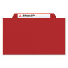Colored Top Tab Classification Folders, 2/5-Cut Tab, Expands 2", 2 Dividers, 6 Safeshield Fasteners, Letter Size, Red, 10/Box