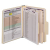 Supertab Classification Folders, 2/5-Cut Tab, Expands 2", 2 Dividers, 6 Safeshield Fasteners, Letter Size, Dark Gray, 10/Box
