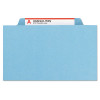 Six-Section Pressboard Top Tab Classification Folders, Six Safeshield Fasteners, 2 Dividers, Letter Size, Blue, 10/Box