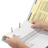 Six-Section Pressboard Top Tab Classification Folders, Six Safeshield Fasteners, 2 Dividers, Letter Size, Blue, 10/Box