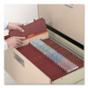 Pressboard Classification Folders, 2/5-Cut Tab, Expands 2", 2 Dividers, 6 Safeshield Fasteners, Letter Size, Red, 10/Box