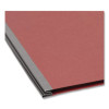 Recycled Pressboard Classification Folders, 2/5-Cut Tab, Expands 3", 3 Dividers, 8 Fasteners, Letter Size, Red, 10/Box
