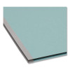 Four-Section Pressboard Top Tab Classification Folders, Four Safeshield Fasteners, 1 Divider, Legal Size, Blue, 10/Box