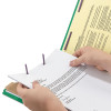 Four-Section Pressboard Top Tab Classification Folders, Four Safeshield Fasteners, 1 Divider, Legal Size, Green, 10/Box