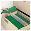 Four-Section Pressboard Top Tab Classification Folders, Four Safeshield Fasteners, 1 Divider, Legal Size, Green, 10/Box