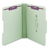 Recycled Pressboard Fastener Folders, 1/3-Cut Tabs, Two Safeshield Fasteners, 3" Expansion, Legal Size, Gray-Green, 25/Box