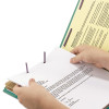 End Tab Pressboard Classification Folders, Expands 2", 2 Dividers, 6 Safeshield Fasteners, Legal Size, Green, 10/Box