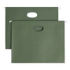Hanging Pockets With Full-Height Gusset, 1 Section, 3.5" Capacity, Letter Size, Standard Green, 10/Box