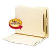 Self-Adhesive Folder Dividers For Top/End Tab Folders, 2 Fasteners, Letter Size, Manila, 25/Pack