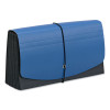 Handy File With Pockets, 21 Sections, Elastic Cord Closure, 1/2-Cut Tabs, Check Size, Black/Blue