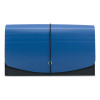 Handy File With Pockets, 21 Sections, Elastic Cord Closure, 1/2-Cut Tabs, Check Size, Black/Blue