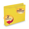Colored File Jackets With Reinforced Double-Ply Tab, Straight Tab, Letter Size, Yellow, 50/Box