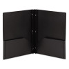 Poly Two-Pocket Folder With Fasteners, Accommodates (180) 11 x 8.5 Sheets, Black, 25/Box