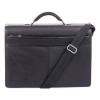 Milestone Briefcase, Fits Devices Up To 15.6", Leather, 5 x 5 x 12, Black