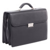 Milestone Briefcase, Fits Devices Up To 15.6", Leather, 5 x 5 x 12, Black