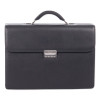 Milestone Briefcase, Fits Devices Up To 15.6", Leather, 5 x 5 x 12, Black
