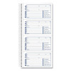 Spiralbound Message Book, Two-Part Carbonless, 5 x 2.75, 4 Forms/Sheet, 400 Forms Total