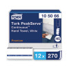 Peakserve Continuous Hand Towel, 1-Ply, 7.91 x 8.85, White, 270 Wipes/Pack, 12 Packs/Carton