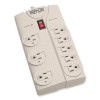 Protect It! Surge Suppressor, 8 Ac Outlets, 8 Ft Cord, 1,440 J, Light Gray