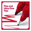 Permanent Marker, Pen-Style Twin-Tip, Extra-Fine/Fine Bullet/Needle Tips, Assorted Colors, 4/Pack