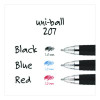Signo 207 Gel Pen, Retractable, Bold 1 Mm, Black Ink, Smoke/Black Barrel, Dozen