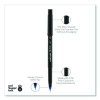 Onyx Rollerball Pen, Stick, Micro 0.5 Mm, Blue Ink, Black/Blue Barrel, Dozen
