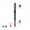 Vision Rollerball Pen, Stick, Micro 0.5 Mm, Red Ink, Gray/Red/Clear Barrel, Dozen