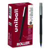 Rollerball Pen, Stick, Micro 0.5 Mm, Blue Ink, Black/Blue Barrel, Dozen