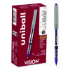 Vision Rollerball Pen, Stick, Fine 0.7 Mm, Violet Ink, Silver/Violet/Clear Barrel, Dozen