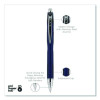 Jetstream Hybrid Gel Pen, Retractable, Fine 0.7 Mm, Black Ink, Blue/Silver Barrel