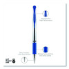 Signo Grip Gel Pen, Stick, Medium 0.7 Mm, Blue Ink, Clear/Blue/Silver Barrel, Dozen