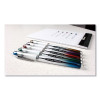 Vision Elite Blx Series Rollerball Pen, Stick, Micro 0.5 Mm, Blue-Infused Black Ink, Gray/Blue/Clear Barrel