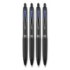 207 Plus+ Gel Pen, Retractable, Medium 0.7 Mm, Blue Ink, Black Barrel, 4/Pack