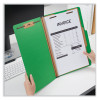 Pressboard Classification Folders, 2/5-Cut Tab, Expands 2", 1 Divider, 4 Fasteners, Legal Size, Emerald Green, 10/Box