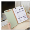 Pressboard Classification Folders, 2/5 Tab: Right Of Center, Expands 2", 1 Divider, 4 Fasteners, Letter Size, Green, 10/Box