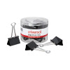 Binder Clips With Storage Tub, Large, Black/Silver, 12/Pack