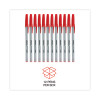 Ballpoint Pen, Stick, Medium 1 Mm, Red Ink, Gray/Red Barrel, Dozen