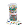 Combo Clip Pack With 3-Tier Organizer Tub, (380) Small Paper Clips, (280) Push Pins, (46) Small Binder Clips, Assorted Colors