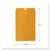 Kraft Clasp Envelope, #98, Square Flap, Clasp/Gummed Closure, 10 X 15, Brown Kraft, 100/Box