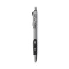 Comfort Grip Gel Pen, Retractable, Medium 0.7 Mm, Black Ink, Gray/Black/Silver Barrel, Dozen