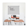 Deluxe Porcelain Magnetic Dry Erase Board, 48" x 36", White Surface, Silver/Black Aluminum Frame