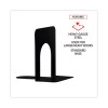 Economy Bookends, 4.75 x 5.25 x 5, Heavy Gauge Steel, Black, Pair