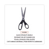 Stainless Steel Office Scissors, 7" Long, 3" Cut Length, Straight Black Handle