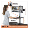 High Rise Electric Dual Monitor Standing Desk Workstation, 28" X 23" X 20.25", Black/Aluminum