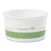 Soup Containers, Compostable, 6 Oz, 3.5" Diameter x 1.7" h, Green/White, Paper, 1,000/Carton