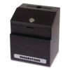 Steel Suggestion Box With Locking Top, 7 X 6 X 8.5, Black