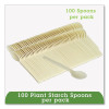 Ecosense Renewable Plant Starch Cutlery, Spoon, Plastic, Cream, 50/Pack