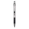 F-301 Ballpoint Pen, Retractable, Bold 1.6 Mm, Black Ink, Stainless Steel/Black Barrel, 2/Pack