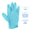 Disposable Examination Nitrile Gloves, Powder-Free, Large, 5 Mil Thick, 9.5" Long, Blue, 100/Box