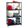 Steel Shelving Unit With Laminate Shelves, Four-Shelf, 36w x 18d x 60h, Steel, Black/Gun Metal Gray